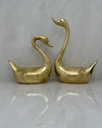 Tall Vintage Brass Swans-A Pair