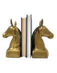 Large and Heavy Vintage Brass Horse Head Bookends – Handcrafted in Korea (Pair)