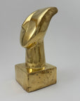 Vintage Brass Face Sculpture | Mid-Century Modern
