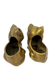 Vintage Brass Cat Planter Pair