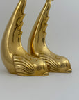 Vintage Brass Dolphin Sculptures- A Pair by Dolbi Cashier-14”