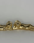 Vintage Brass Frogs in Beach Attire-A Pair