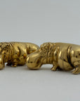 Vintage Brass “House Hippos” – Pair of Brass Figurines