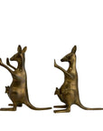 Vintage Brass Kangaroo Bookends with Joeys – Mid-Century Modern Set