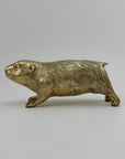 Large Vintage Brass Groundhog / Beaver Figurine -12.5” Long