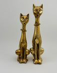 Large Vintage Brass Cats With Bow Tie-A Pair