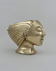 Rare Vintage Dolbi Cashier Brass Woman Head Sculpture – Flowing Hair Bust, 10 lbs