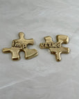 Vintage Brass “I’m Puzzled” Puzzle Pieces- A Set