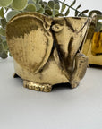 Vintage Brass Elephant Cachepots- A Pair