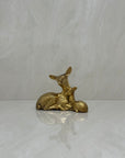 Vintage Brass Deer and Fawn