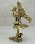 Vintage Brass Fairy on A Mushroom