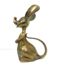 Grand Vintage Mid-Century Modern Brass Mouse Sculpture — Oversized Whimsical Art Accent