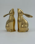 Pair of Vintage Brass Moon-Gazing Bunny Bookends