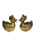 Vintage Brass Mother Goose and Papa Goose