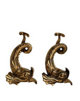 Vintage Brass Dolphin Sculptures – Mid-Century Hollywood Regency Pair-Coastal Luxe