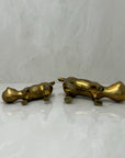 Vintage Brass Cats Tail Up-A Pair
