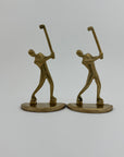 Vintage Brass Golf Bookends- A Pair By Enesco