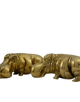 Vintage Brass “House Hippos” – Pair of Brass Figurines