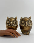 Pair of Vintage Brass Owl Bookends