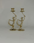 Dancing Fox Candleholders- A Pair