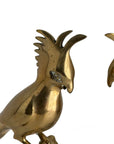 Hollywood Regency Brass Cockatoo Pair on Marble – Mid-Century Modern Elegance