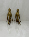Vintage Brass Lady Bookends- A Pair By Dolbi Cashier