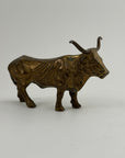 Vintage Brass Longhorn Bull Sculpture – 7.5” Long, 5.75” Horn Span, 4.75” Tall – Western-Southwestern-Texas Ranch Décor