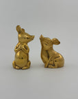 Vintage Brass Romeo and Juliet Pigs-A Pair