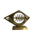 Vintage Mid-Century Modern Abstract Brass Fish Sculpture - 6 inches
