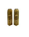 Vintage Art Deco Brass Bookends – Stepped Skyscraper Design (7.5” Tall)-A Pair