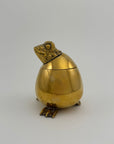 Vintage Brass Frog Lidded Trinket/Candle Pot