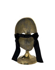 Vintage Brass Face Mask Sculpture on Stand | Mid-Century Modern Surreal Art Decor