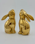 Vintage Brass Moon Gazing Bunnies-A Pair