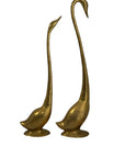 Vintage Brass Crane Pair – Tall & Graceful Bird Sculptures (32 and 28 inches)
