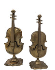 Vintage Brass Violin Figurines