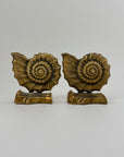 Pair of Vintage Brass Shell Bookends – Coastal Luxe Hollywood Regency