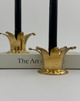 Vintage Brass Crown Candleholders-A Pair