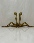 Vintage Brass Lady Bookends- A Pair By Dolbi Cashier