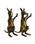 Vintage Brass Kangaroo Bookends with Joeys – Mid-Century Modern Set