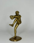 Vintage San Pacific Brass Baseball Pitcher Figurine | Solid Brass Sports Statue, Made in Taiwan