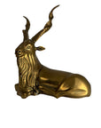 Vintage Brass Antelope with Spiral Horns