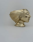 Rare Vintage Dolbi Cashier Brass Woman Head Sculpture – Flowing Hair Bust, 10 lbs