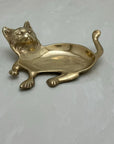 Vintage Brass Cat Shaped Ring Or Small Trinket Dish