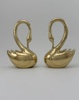 Vintage MCM Brass Swans- A Pair