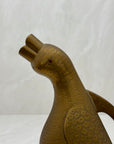 Vintage Brass Duck Shaped Water Pitcher Vase-9.5 inches tall-MCM style