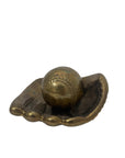 Vintage Brass Baseball Glove and Ball-A Two Piece Set