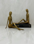 Vintage Brass Lady Bookends- A Pair By Dolbi Cashier
