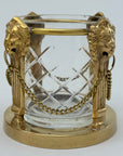 Pair of Vintage Andrea by Sadek Brass & Crystal Candle Holders