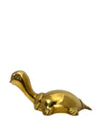 Vintage Brass Turtle Figurine | Long-Necked Mid-Century Modern Animal Sculpture
