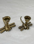 Vintage Brass Dragonfly Candleholders - A Pair